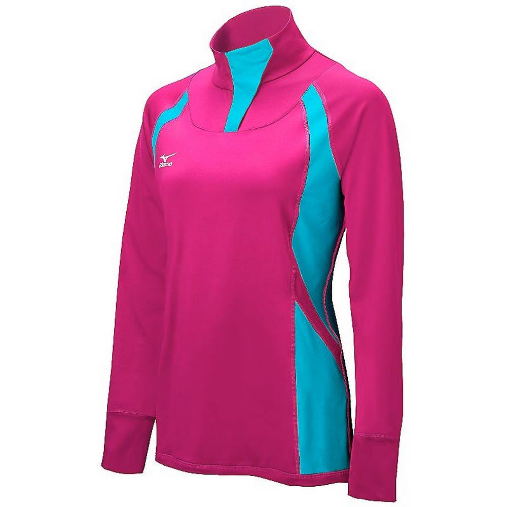 Chaqueta Mizuno Nine Collection: Drive Half-Zip Mujer Rosas/Azules Outlet VGJK-35427